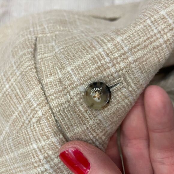 Wilfred High Waist Dress pants Plaid Beige Ankle Crop  Pant Wool Cashmere - Picture 10 of 10